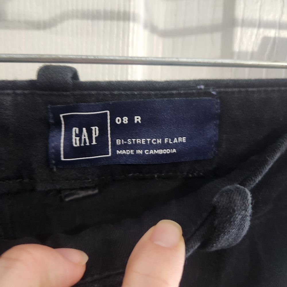 Gap bi stretch flare black stretchy pants 90s y2k minimalist size 8 Reg - Picture 4 of 9